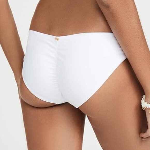 PQ Swim Water Lily Ruched Bikini Bottoms - Moderate Rise, Full Coverage S new - Picture 2 of 5